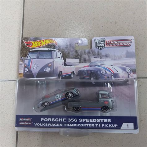 Volkswagen Transporter T1 Pickup Porsche 356 Speedster HOT WHEELS TEAM TRANSPORT 1