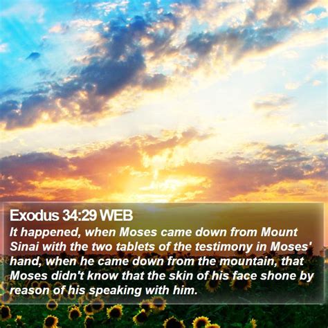 Exodus 3429 Web It Happened When Moses Came Down From Mount