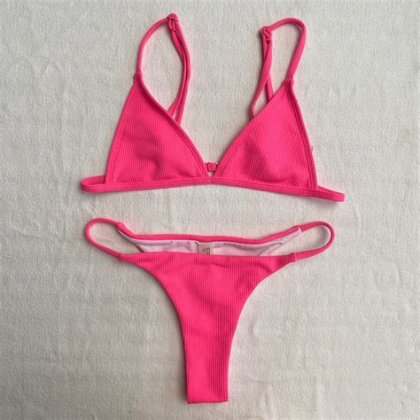NEON PINK BIKINI SWIMSUIT Women S Fashion Swimwear Bikinis Swimsuits On Carousell