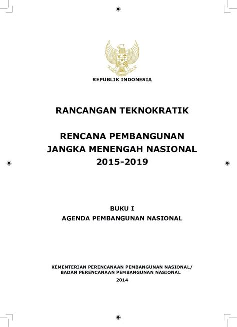 Pdf Rancangan Teknokratik Rpjmn Buku I Agenda Pembangunan