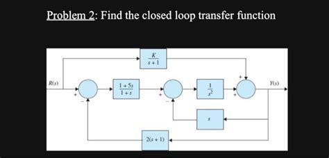 Solved Problem 2: Find the closed loop transfer function | Chegg.com 