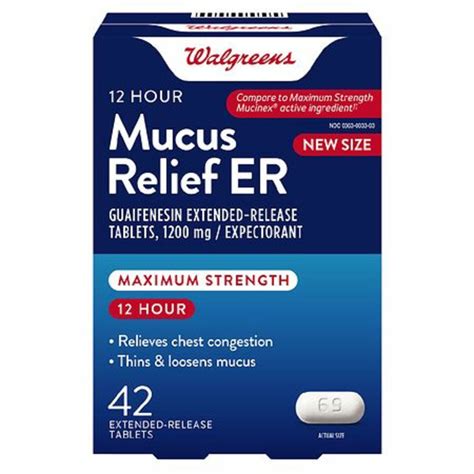 Walgreens Walgreens Mucus Relief Er Maximum Strength Hour Extended