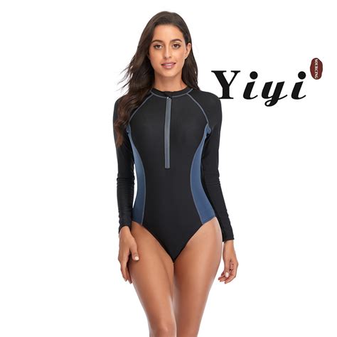 Mm Keep Warm One Piece Long Sleeve Short Leg Women Swimsuit Neoprene Bikini Sexy Surfing