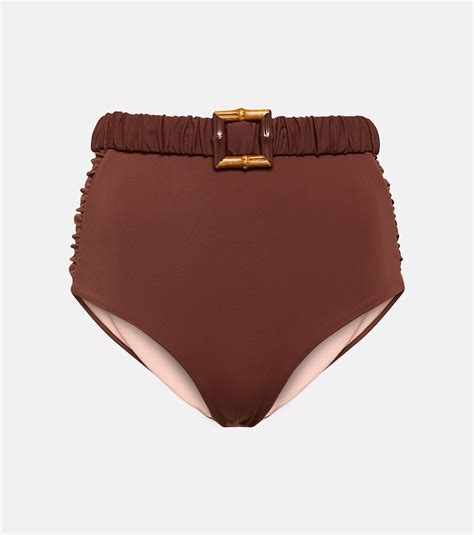 Johanna Ortiz Belted High Rise Bikini Bottoms Multicoloured Editorialist