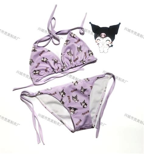 Anime Y K Kuromi Cinnamoroll Bikini Swimsuit Sanrioed Kawaii Bra For