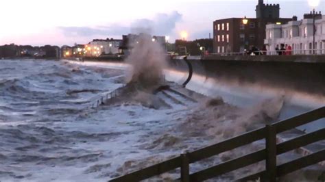 Video High Tides Give Burnham On Sea Seafront A Battering