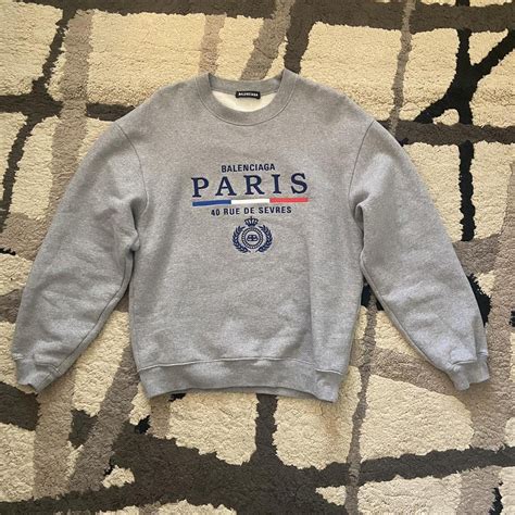 Balenciaga Balenciaga Paris Logo Embroidered Sweatshirt Grailed