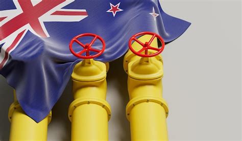 Premium Photo | New zealand flag covering an oil and gas fuel pipe line ...