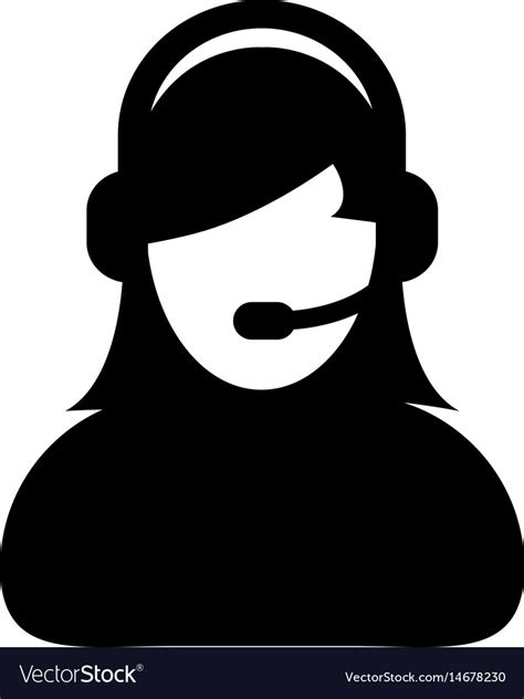 Woman Customer Care Service And Support Icon Vector Image