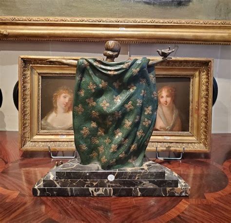 Proantic Bronze Statue Naked Woman Art Deco