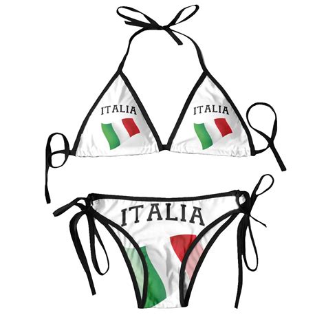 Woman Swimsuit Sexy Bikini Swimwear Bikini Set Bathing Suit Italia Italy Italian Flag Two