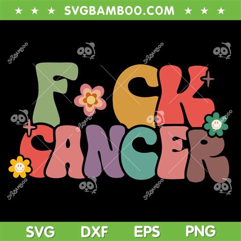 Fuck Cancer Groovy Retro SVG PNG