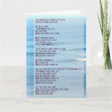 Sympathy And Grief Poem Hawaii Sea Card Zazzle