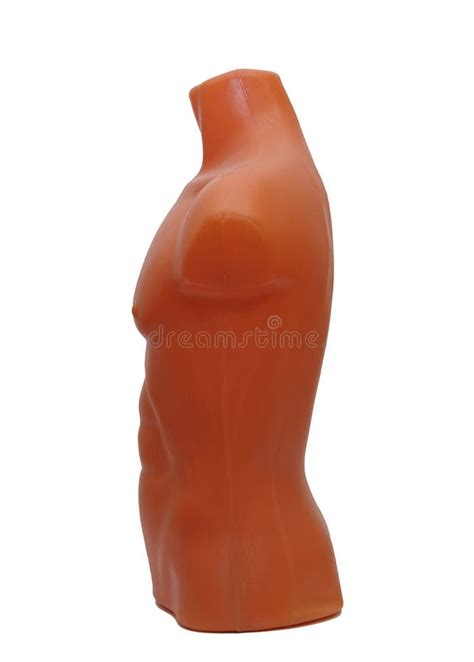 Male Mannequin Naked For Clothing In Stores Plastic Material Front View Close Up Stock Photo