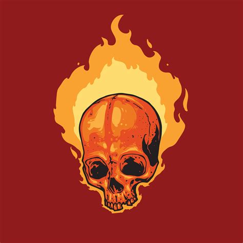 skull fire artwork 33953283 Vector Art at Vecteezy