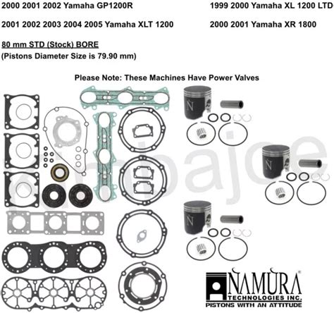 Yamaha Gp 1200 R Xl Xlt Xr 1800 Power Valves 80 Mm Bore Piston Kits
