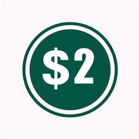 2 dollar price symbol background Illustration. Number with dollar sign