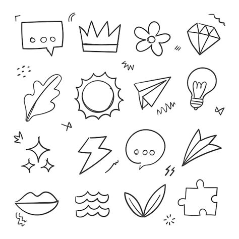 Free Vector Hand Drawn Scribble Element Set