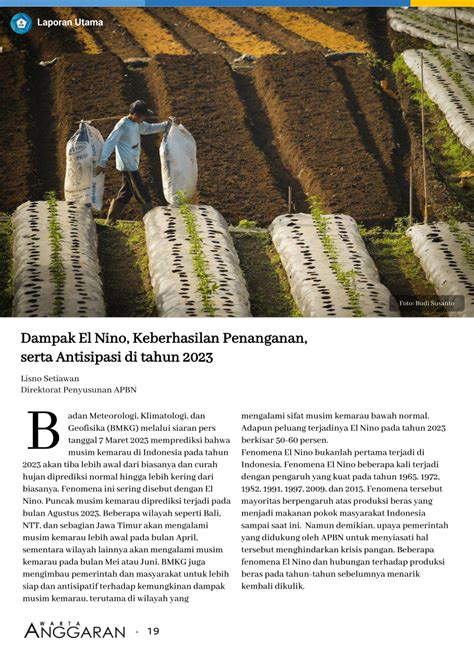 PDF Dampak El Nino Keberhasilan Penanganan Serta Antisipasi Di