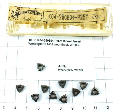 10 St. K04-250804 P25M Komet Insert Wendeplatte NOS neu Mwst. WP269, 32 ...