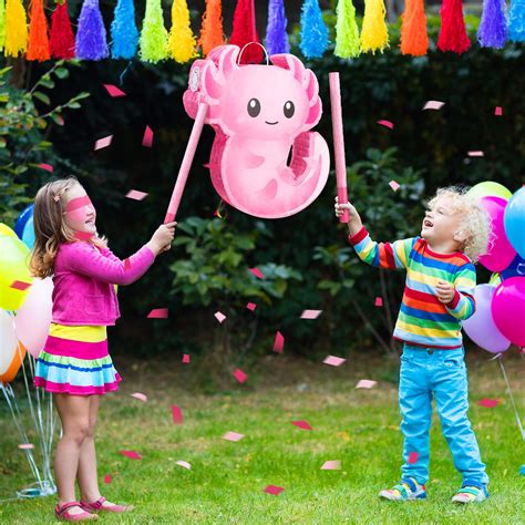 Leyndo Pink Axolotl Pinatas For Birthday Party Pink Pinata