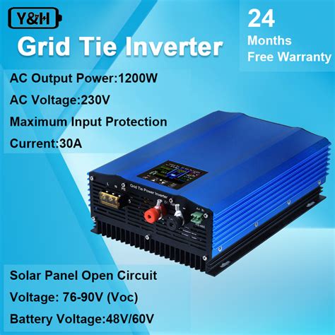 Yandh 1200w Grid Tie Inverter Power Limiter Lcd Display Dc55 90v Solar Input Ac230v Pure Sine Wave