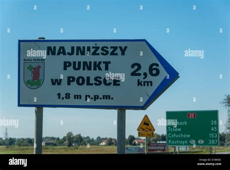 roadsign lowest point  res stock photography  images alamy