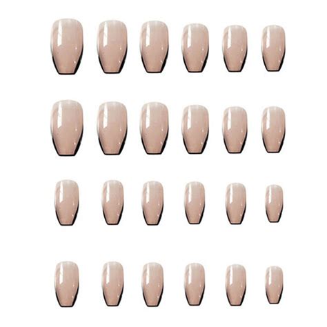 Set Unghii False Abs Tip Press On Nude Negru Emag Ro