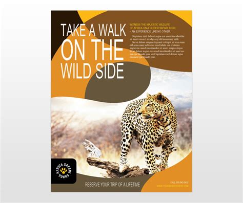 African Safari Vacation Travel Flyer Templates Mycreativeshop