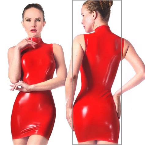Latex Collection / Латексное Платье с воротником-стойкой, Женский, На ...