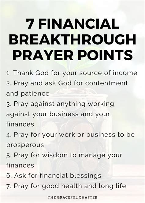 Financial Breakthrough Prayer Points The Graceful Chapter