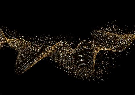 Золотой глиттер волны фон | Бесплатно векторы