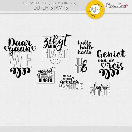 The Good Life July August 2023 Dutch Stamps Kit By Marisa Lerin