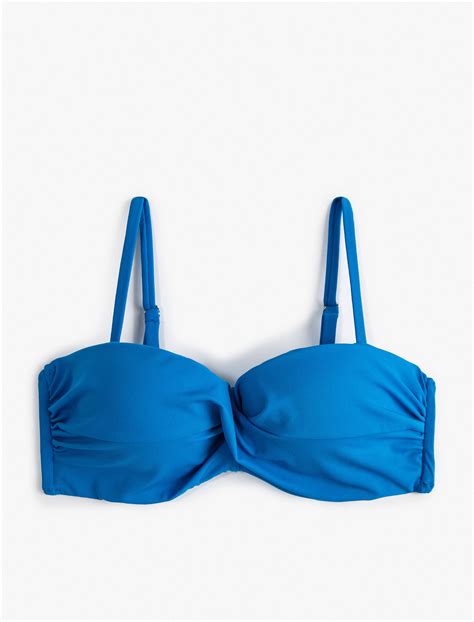 Lacivert Kadın Push Up Bikini Üstü Dolgulu Balenli Çıkarılabilir Askılı SAK BM Koton