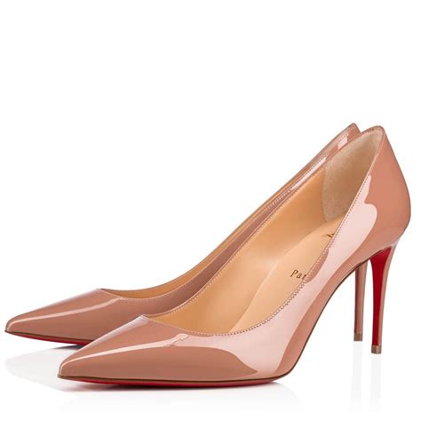 Replica Christian Louboutin Kate Pumps 85mm In Nude Patent Leather