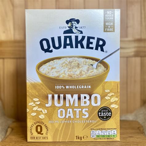 Купить Английская крупная цельнозерновая овсянка Jumbo Quaker 1 кг в ...