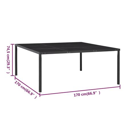 TABLE DE JARDIN VENDUE SEULE Table De Jardin Noir 170x170x74 5 Cm