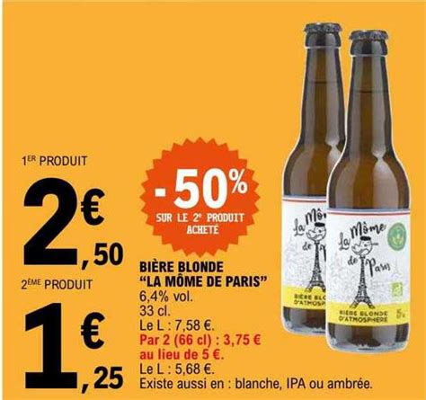 Promo Bi Re Blonde Le M Me De Paris Chez E Leclerc Icatalogue Fr
