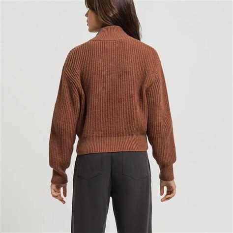 Nude Lucy Delmar Zip Front Knit In Terracotta Size Depop