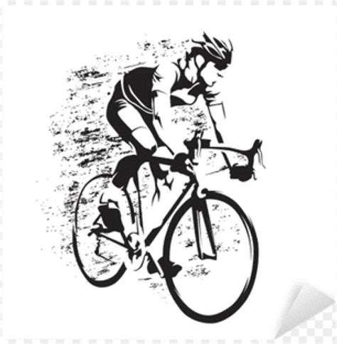 Road Cyclist On His Bike Abstract Grungy Vector Silhouette Cycling