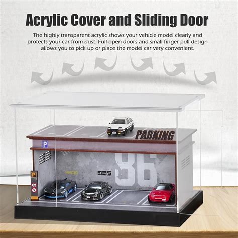 Cxiiuui Hot Wheels Vitrina De Estacionamiento A Presi N A Escala Neum Ticos Modelo De