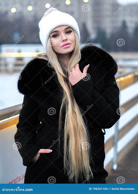 Blonde Girl Posing At The City At Winter Stock Photo Image Of Frozen Female