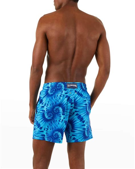 Vilebrequin Mens Mahina Nautical Tie Dye Swim Trunks Neiman Marcus