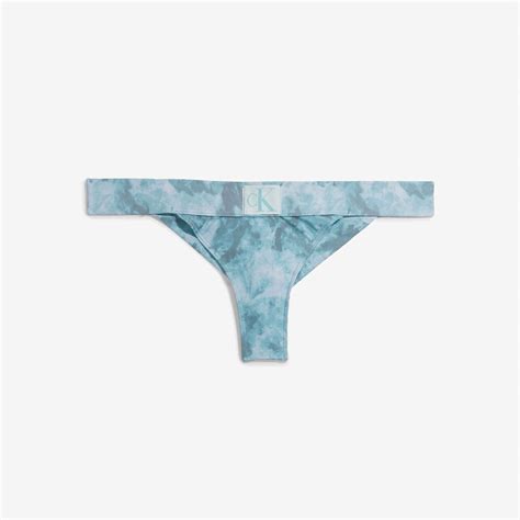 Calvin Klein Brazilian Print Kadın Mavi Bikini Altı KADIN Mayo Bikini