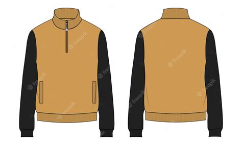 Premium Vector Two Tone Yellow And Black Color Long Sleeve Sweatshirt