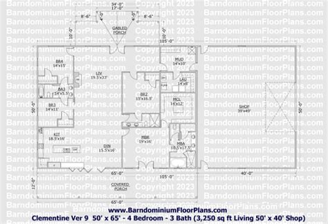 Stock Floor Plan Barndominium Clementine Versions Barndominium Floor Plans