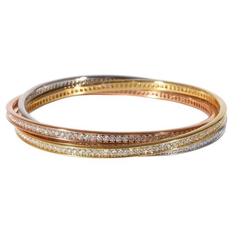 Cartier Trinity Bracelet In 18k 3 Tone Gold For Sale At 1stdibs