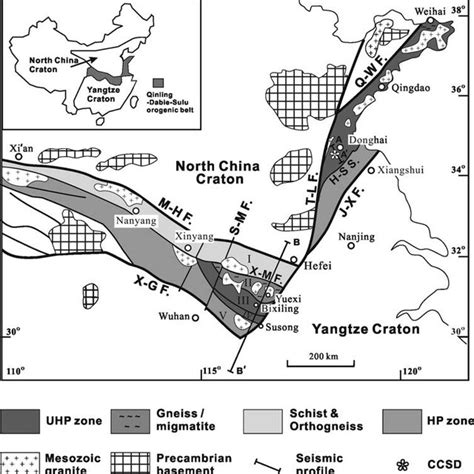 Simplified Geological Map Of The Dabie Sulu UHP Metamorphic Belt East