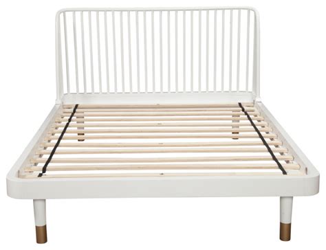 Madelyn Standard King Slat Back Platform Bed Midcentury Platform