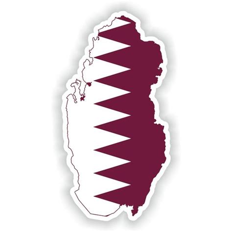 Qatar Map Flag Silhouette Sticker For Laptop Book Fridge Gui Inspire